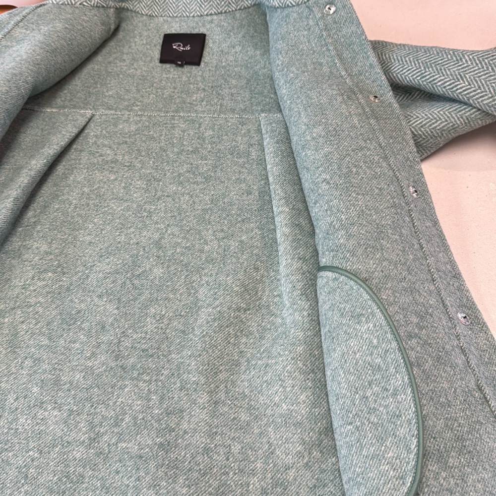 RAILS Connie Shirt Jacket Wool Blend Herringbone Button Front - Picture 10 of 13